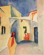 August Macke Bilck in eine Gasse in Tunis painting
